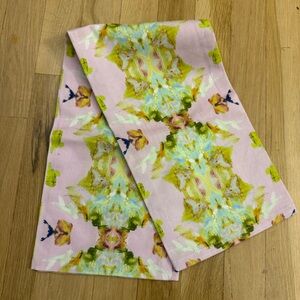 Artistic Floral Kitchen Towel in Pink and Green
